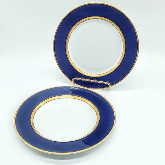 Fitz And Floyd Renaissance Cerulean Blue Salad Plates (2) - Picture 1 of 3